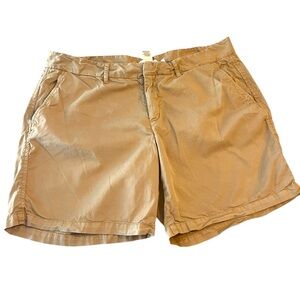 Sundance Shorts Sz 14 Beige Khaki Straight Flat Front Chino Slash Pockets